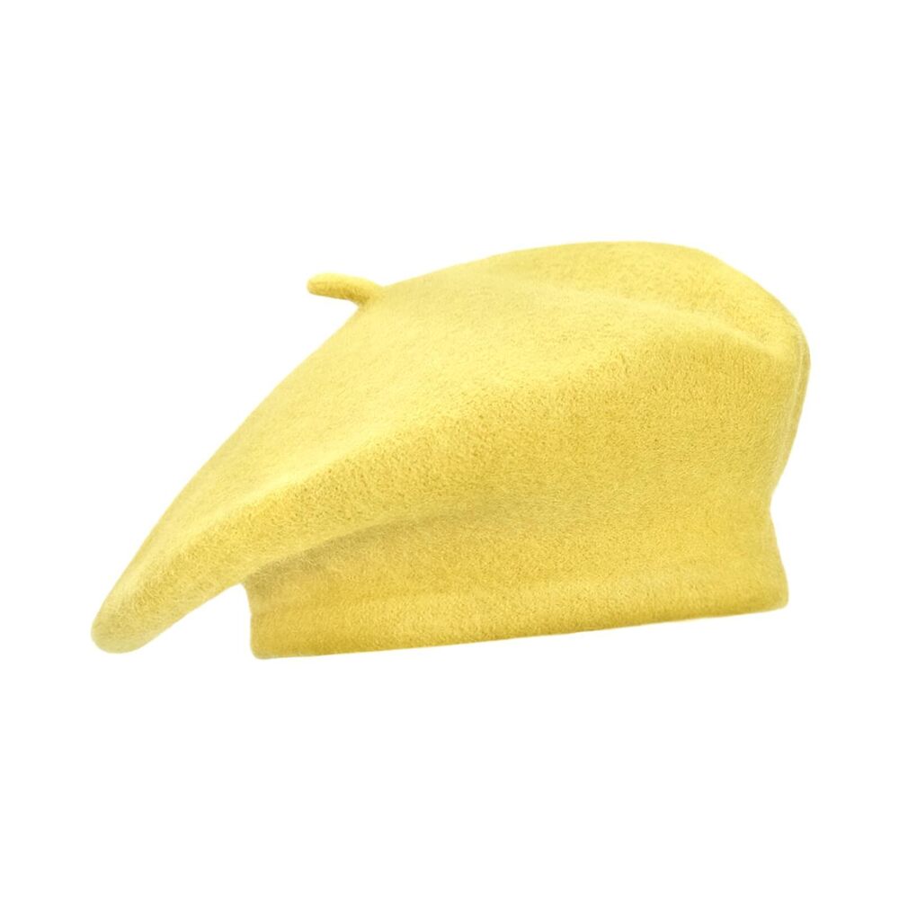 3673 Beret Hat Artist French Style Warm Thick Wool Solid Color For Women Girl